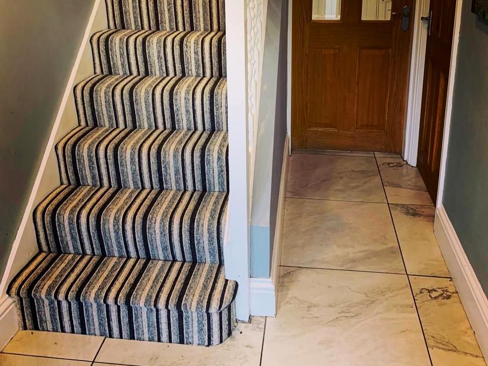 Striped stair carpet